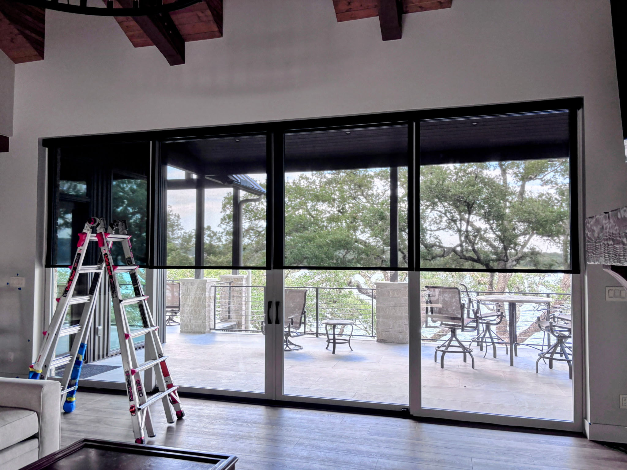 Motorized Roller Shades: Hill Country Great Room | Beacon Blinds